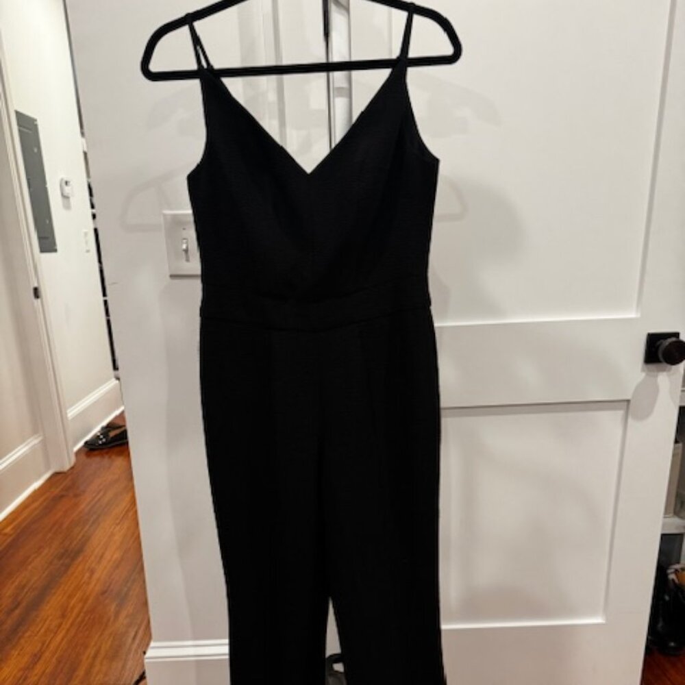 Black Halo Women's Black Maja V-neck Jumpsuit, Size 6